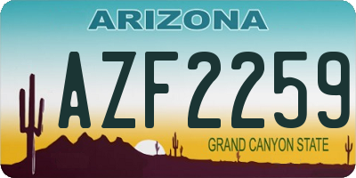 AZ license plate AZF2259