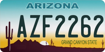 AZ license plate AZF2262