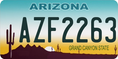 AZ license plate AZF2263