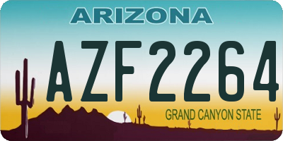 AZ license plate AZF2264