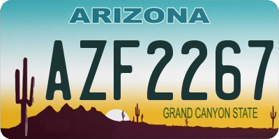 AZ license plate AZF2267