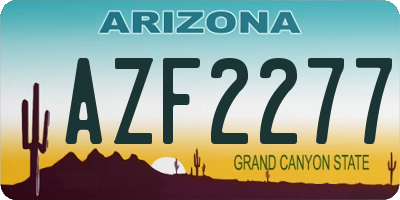AZ license plate AZF2277