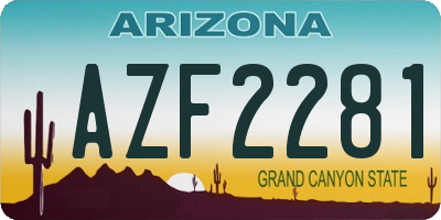 AZ license plate AZF2281