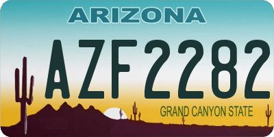 AZ license plate AZF2282