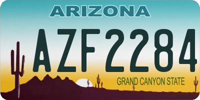 AZ license plate AZF2284