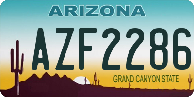 AZ license plate AZF2286