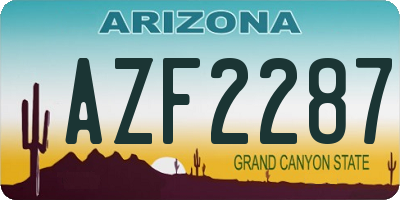 AZ license plate AZF2287