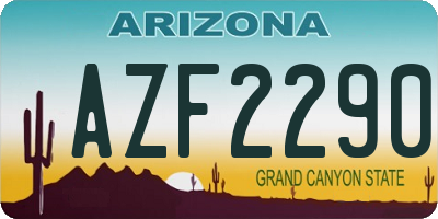 AZ license plate AZF2290