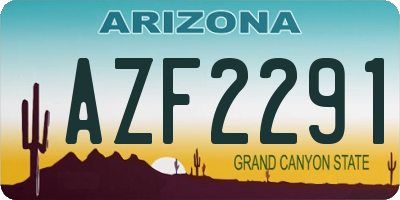 AZ license plate AZF2291