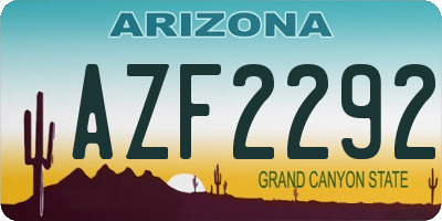 AZ license plate AZF2292