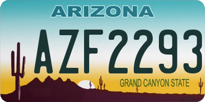 AZ license plate AZF2293