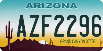 AZ license plate AZF2296