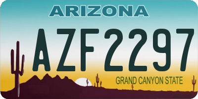 AZ license plate AZF2297
