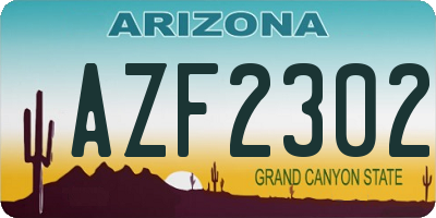 AZ license plate AZF2302