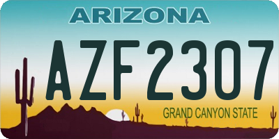 AZ license plate AZF2307