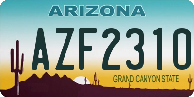 AZ license plate AZF2310