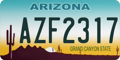 AZ license plate AZF2317
