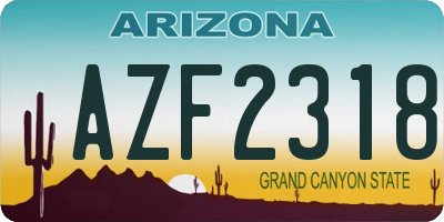 AZ license plate AZF2318