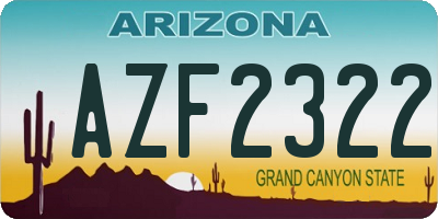 AZ license plate AZF2322