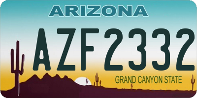 AZ license plate AZF2332