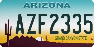 AZ license plate AZF2335