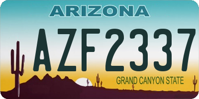 AZ license plate AZF2337