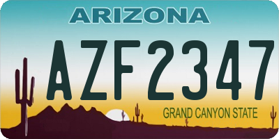 AZ license plate AZF2347