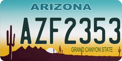 AZ license plate AZF2353