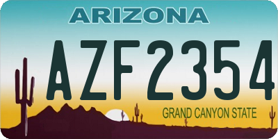 AZ license plate AZF2354