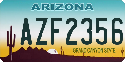 AZ license plate AZF2356