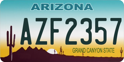 AZ license plate AZF2357