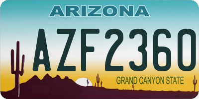 AZ license plate AZF2360