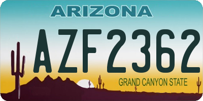 AZ license plate AZF2362