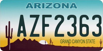 AZ license plate AZF2363