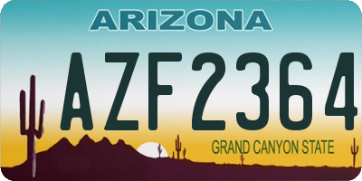 AZ license plate AZF2364
