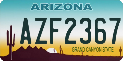 AZ license plate AZF2367