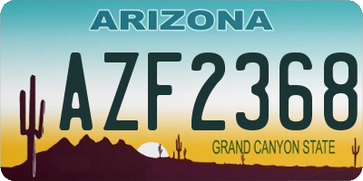 AZ license plate AZF2368