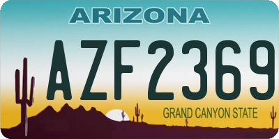 AZ license plate AZF2369