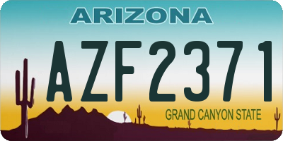 AZ license plate AZF2371