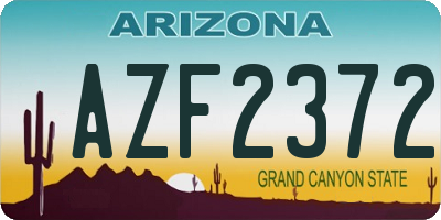 AZ license plate AZF2372