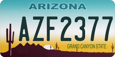 AZ license plate AZF2377