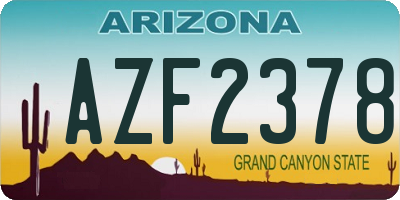 AZ license plate AZF2378