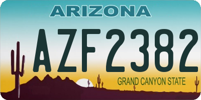 AZ license plate AZF2382