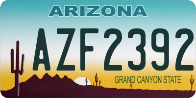 AZ license plate AZF2392