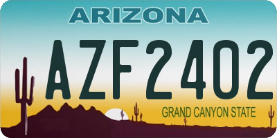 AZ license plate AZF2402