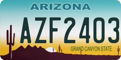 AZ license plate AZF2403