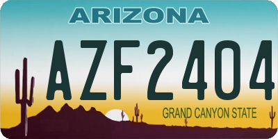 AZ license plate AZF2404