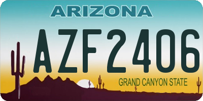 AZ license plate AZF2406