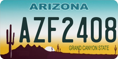 AZ license plate AZF2408