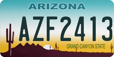 AZ license plate AZF2413